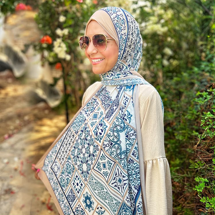 Patterned Chiffon Veil - (Out-55)