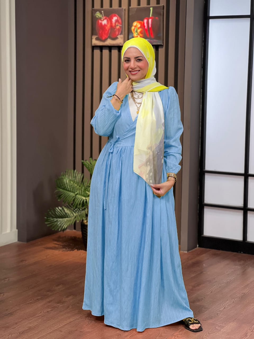 Waisted Cross Dress - Lightblue