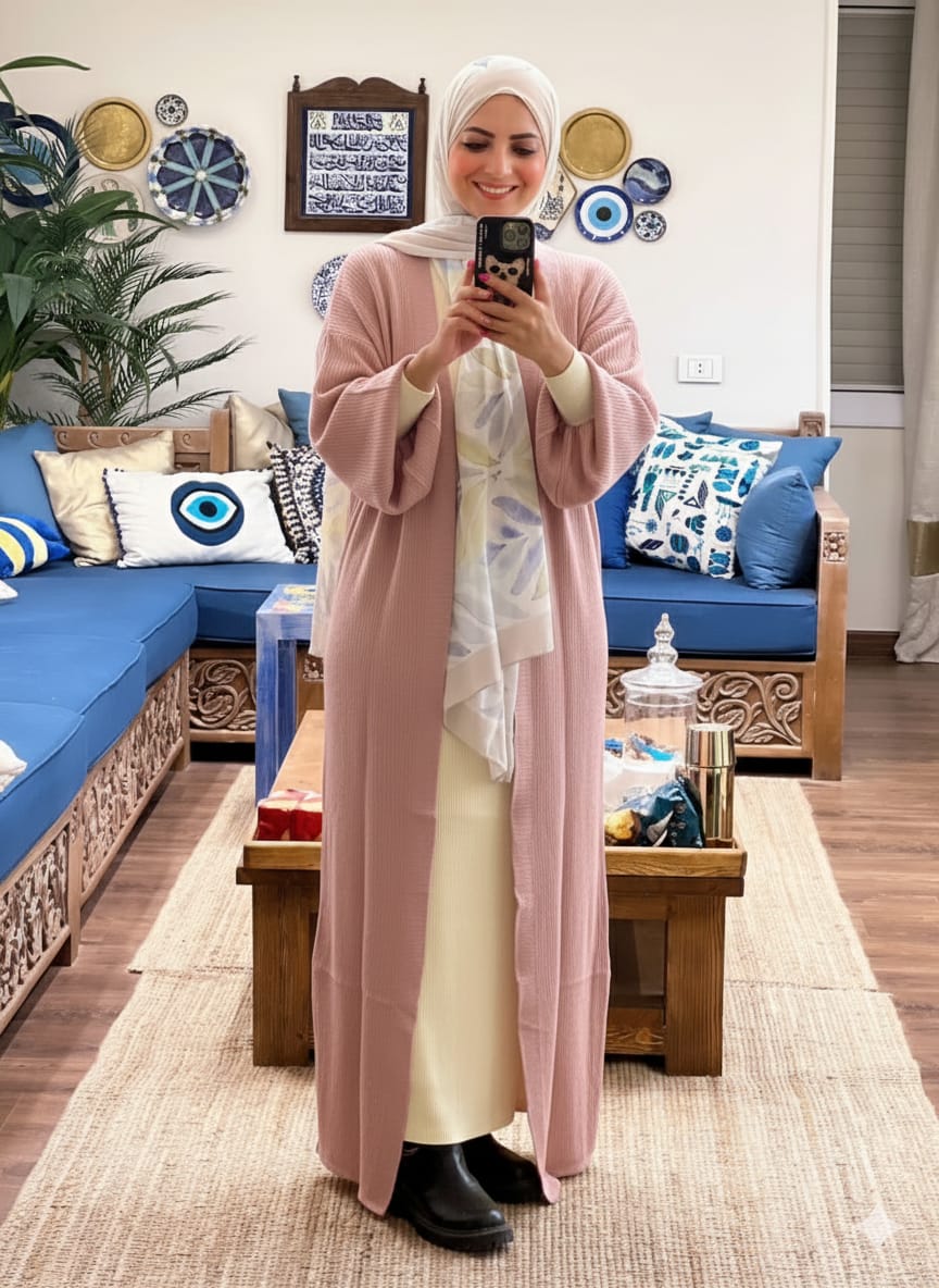 Drop Shoulder Knitted Cardigan - Kashmir