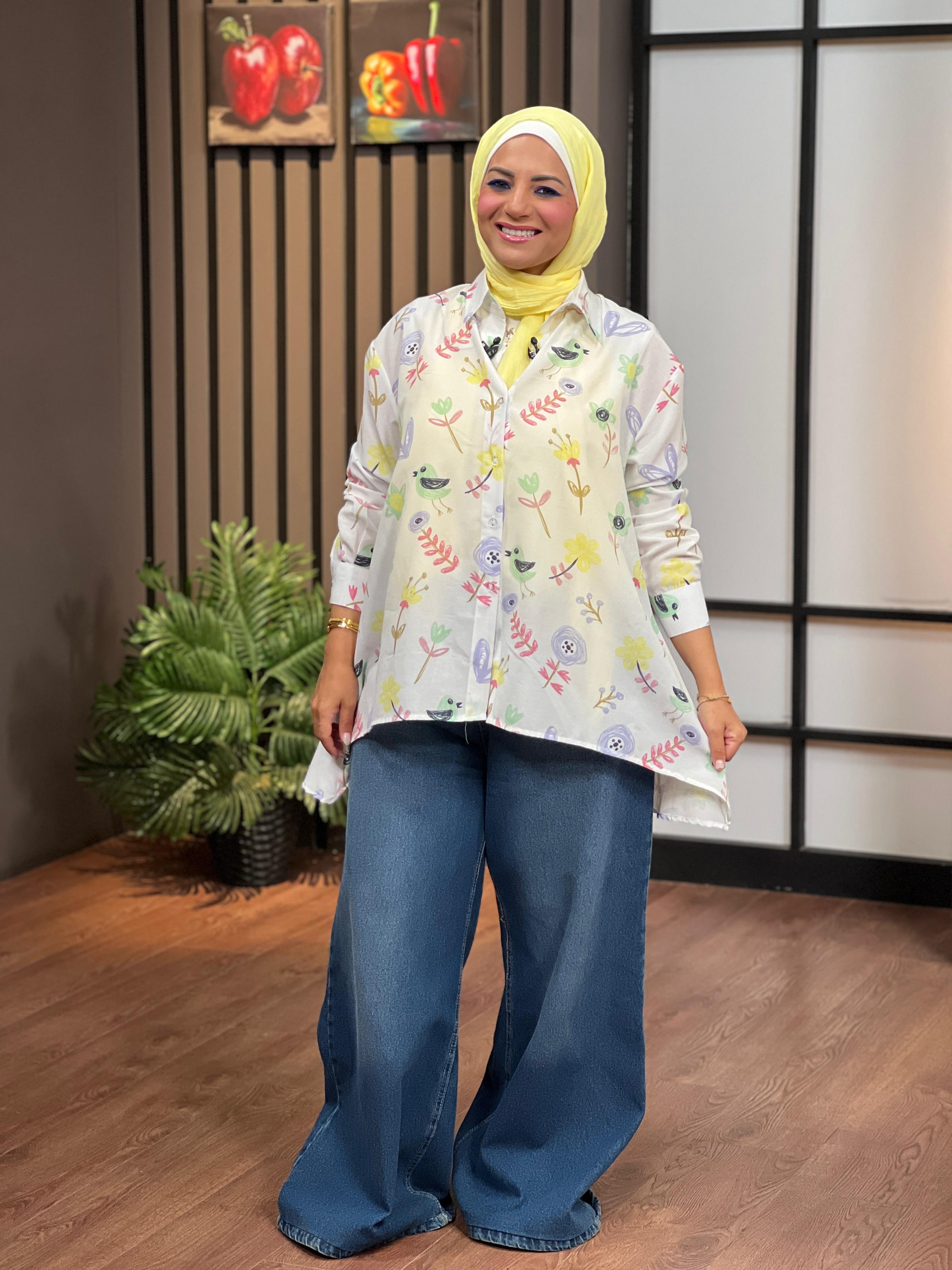 Poplin flower shirt