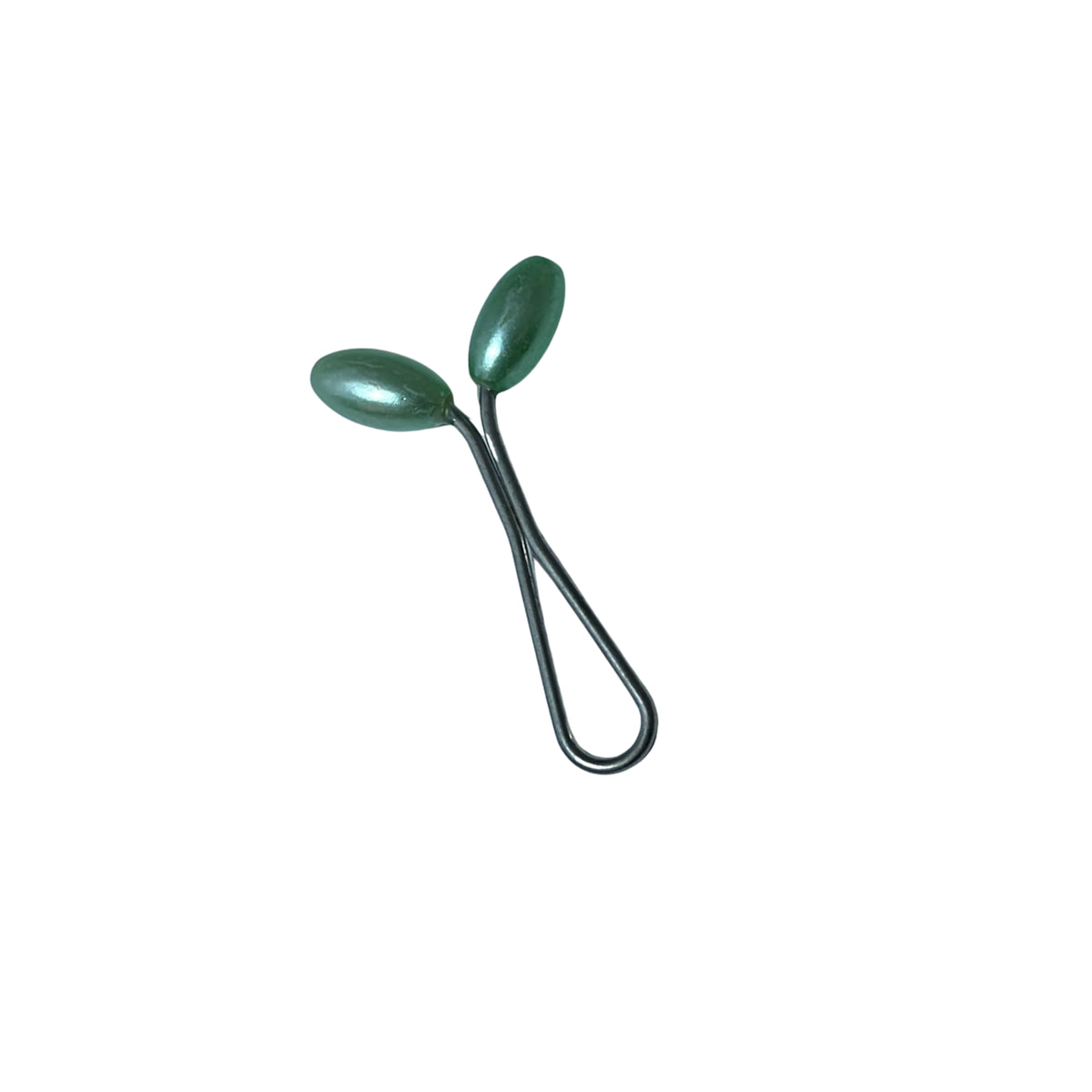 Shiny Pointed Oval Pin Mint green