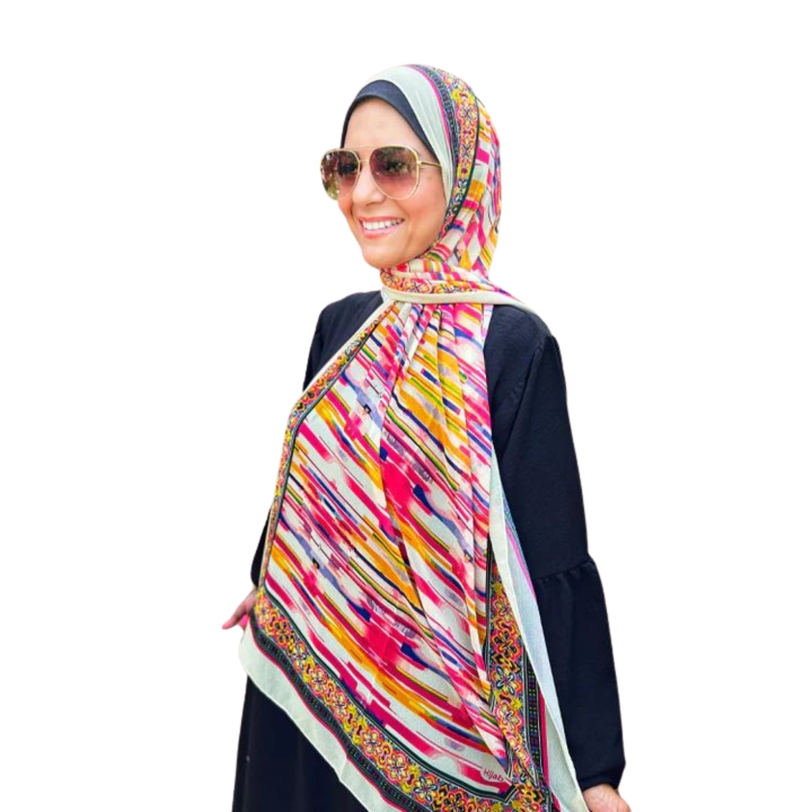 Patterned Chiffon Veil No. 036