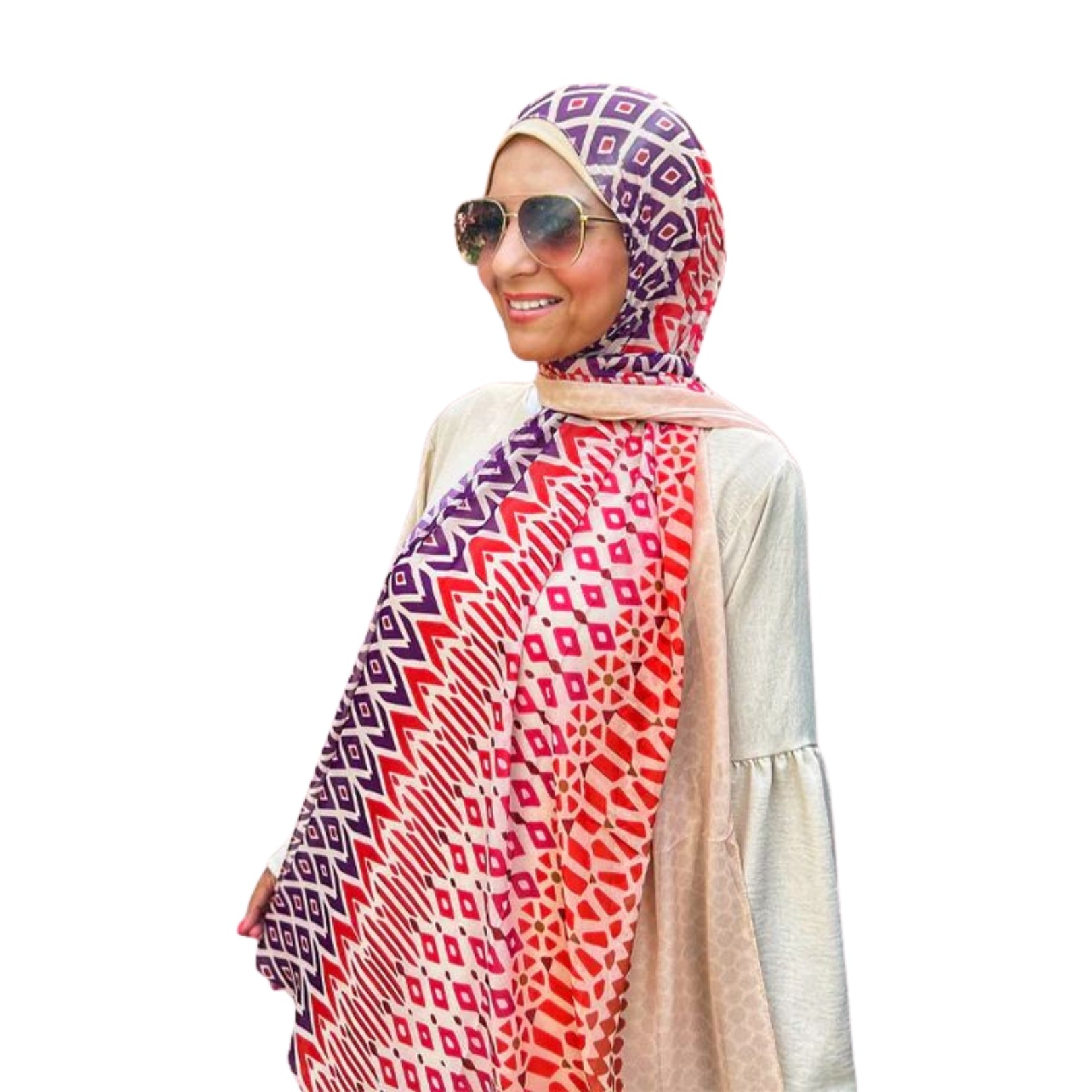 Patterned Chiffon Veil No. 045