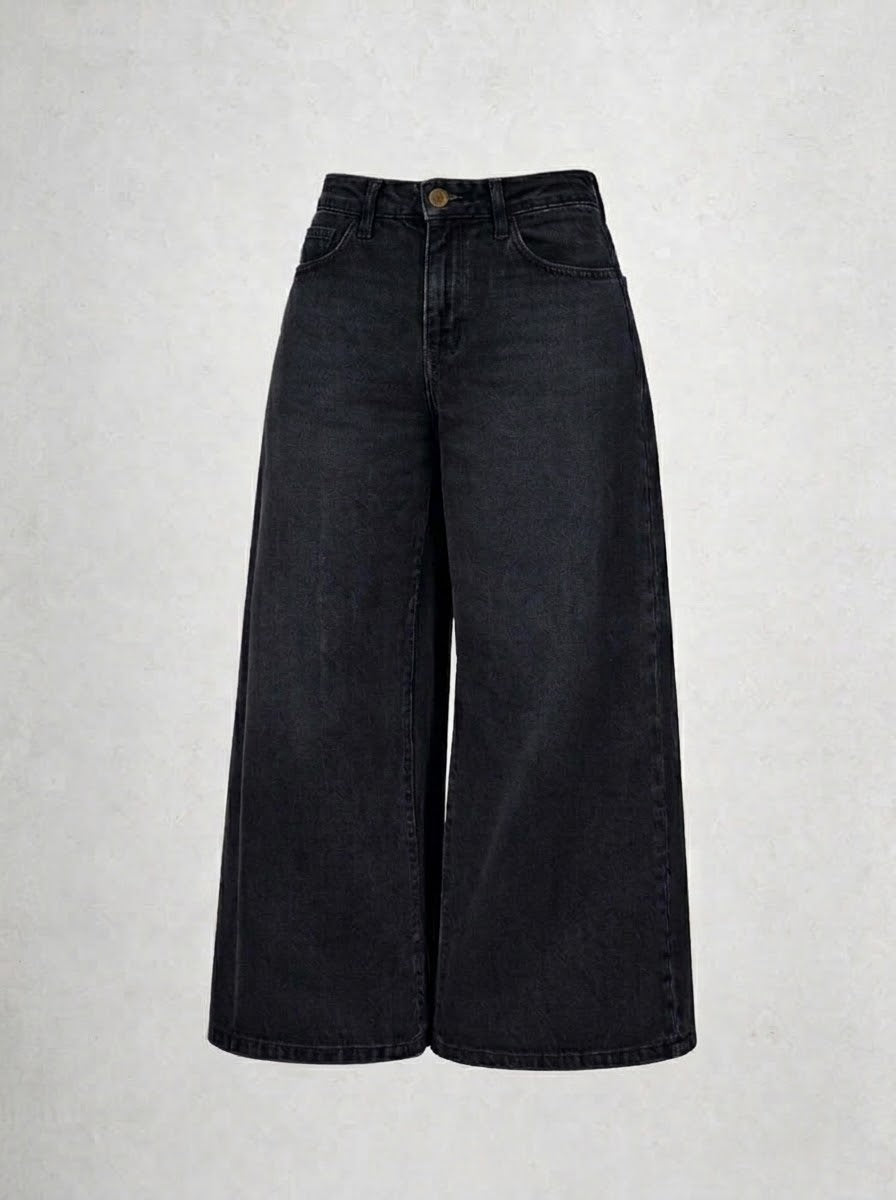 Wide Leg Jeans - Black