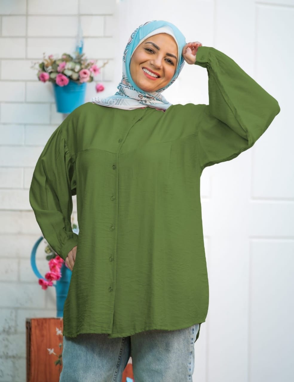 Linen blouse - Kiwi (LB02)