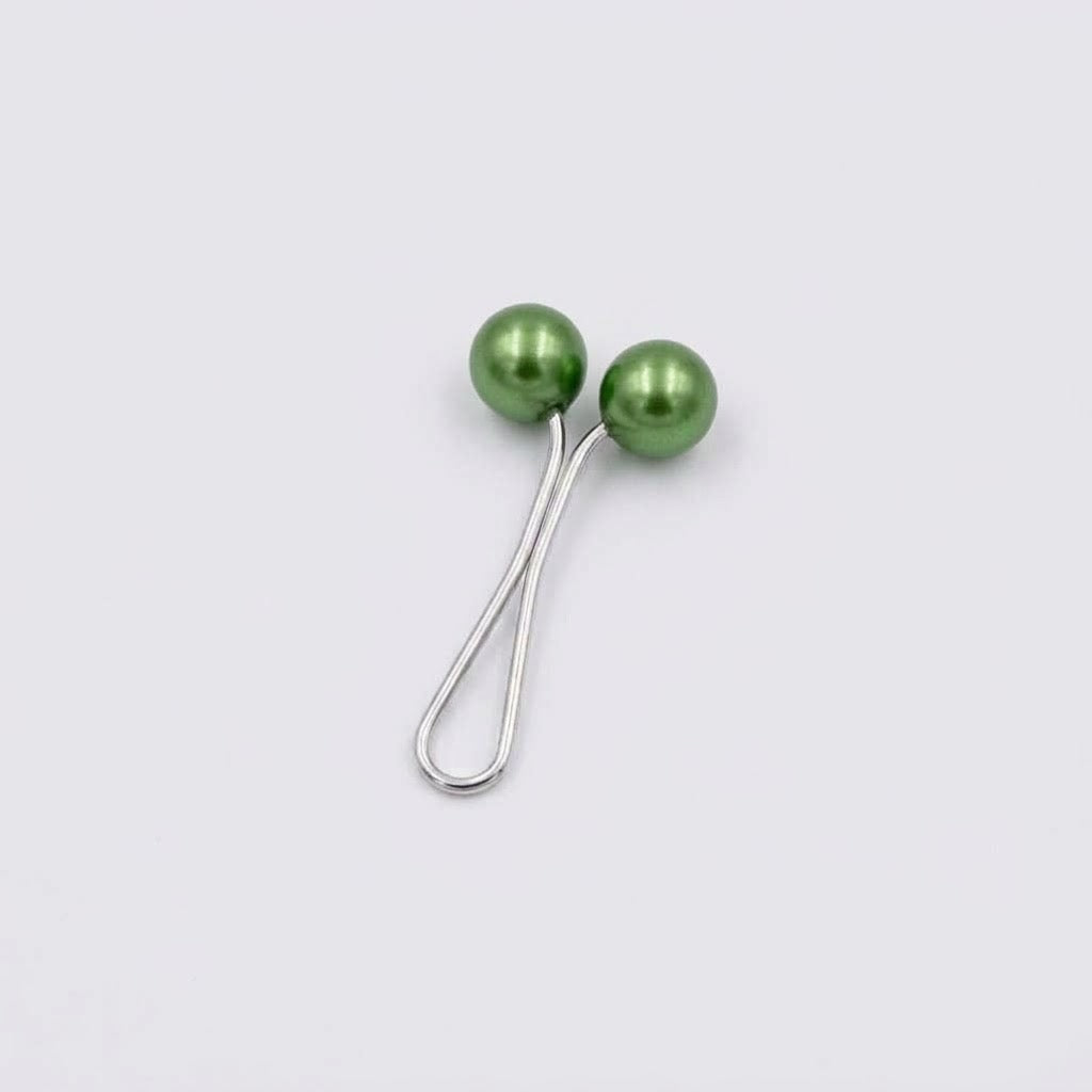 Round pearl pin Olive