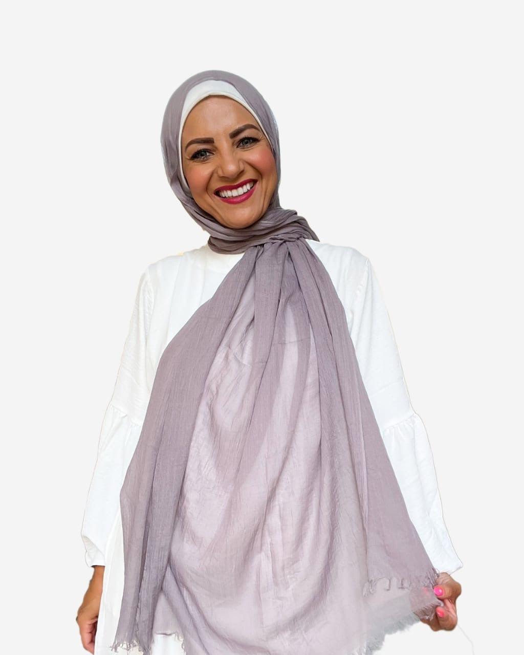 Plain Cotton Veil - Gray - PC017
