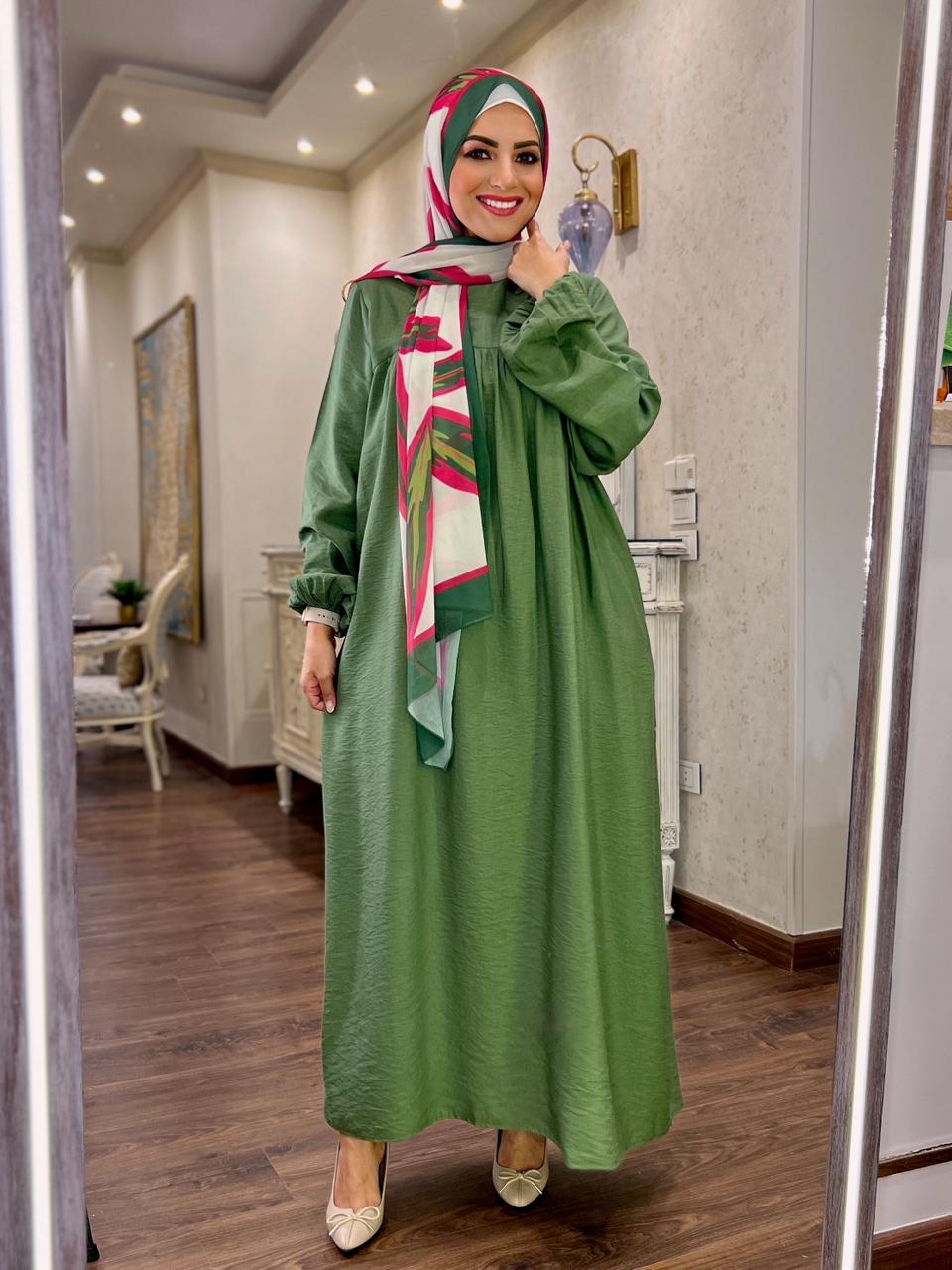 Linen Dress - Olive (LFD02)