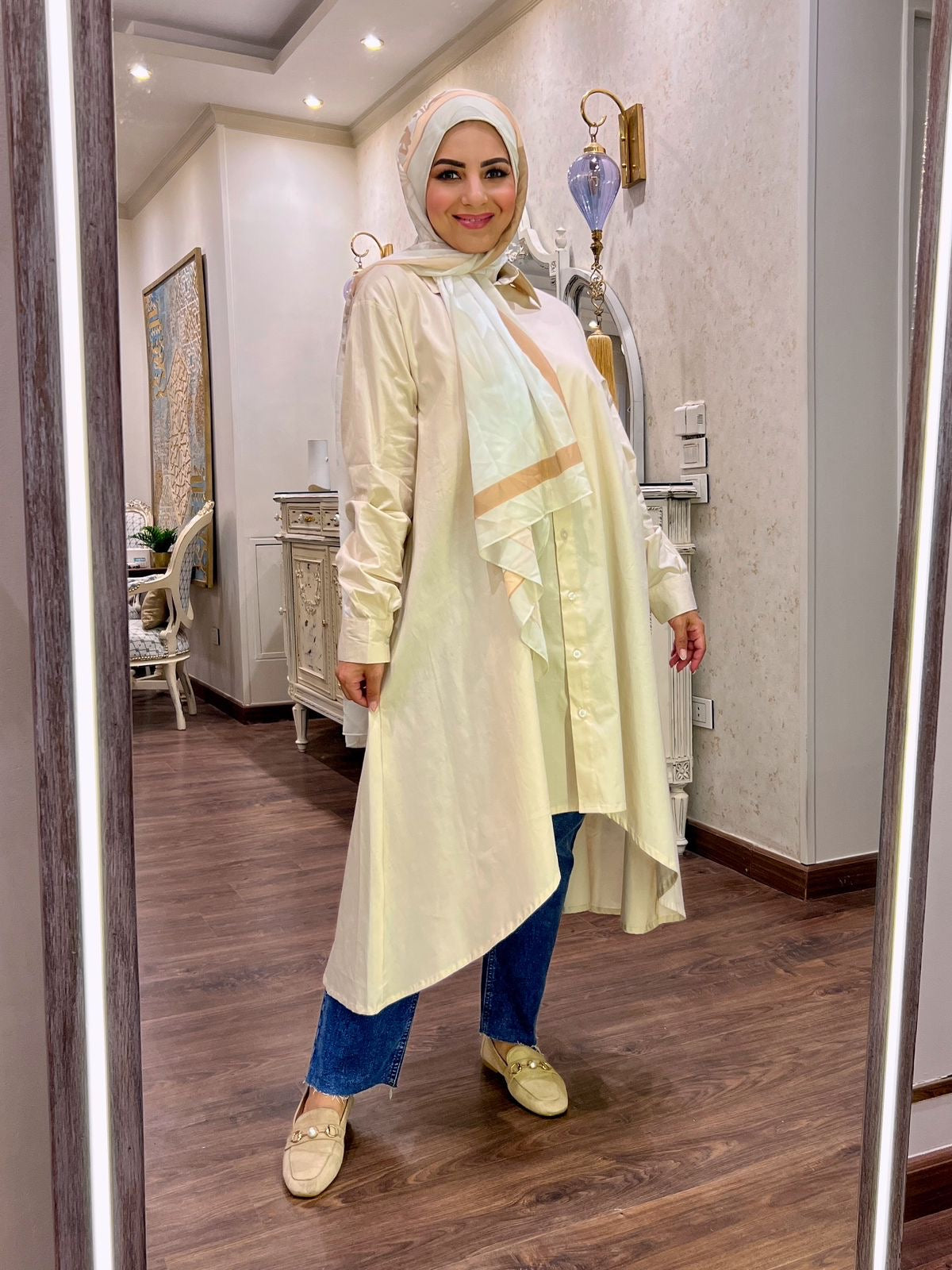 Cotton Basic Shirt - Beige