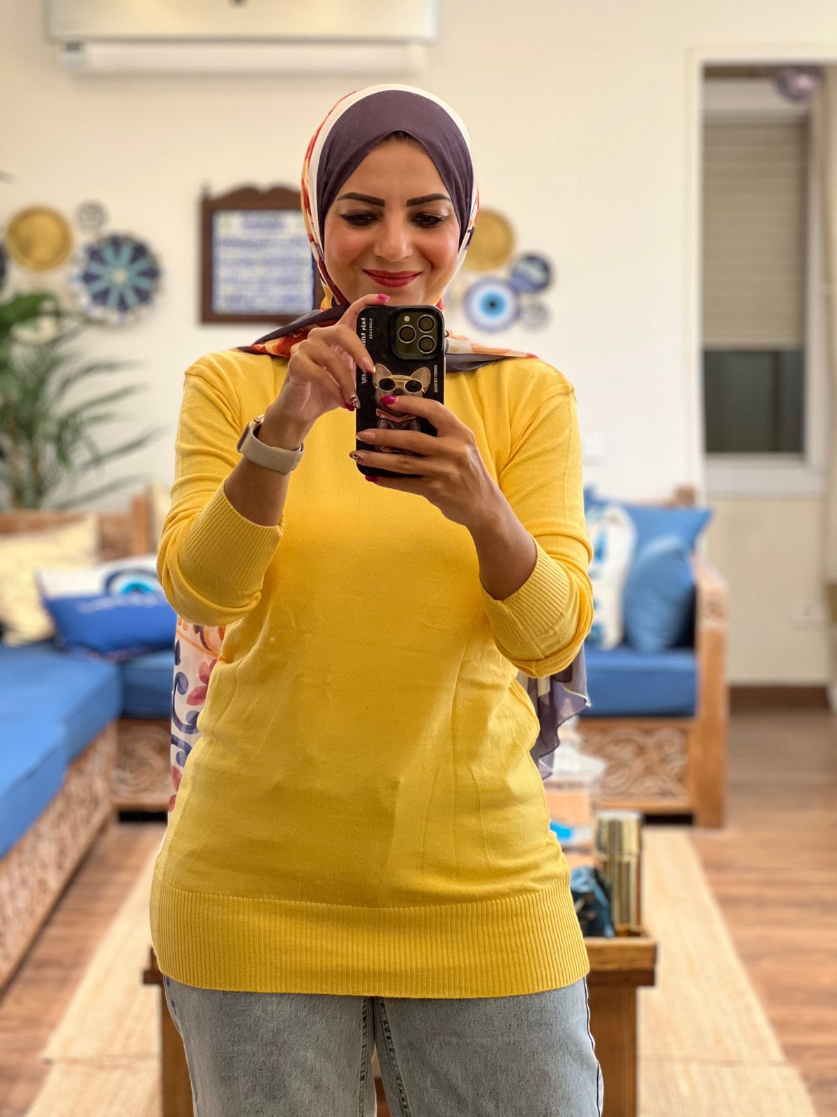 Knitted Plain High-cool Pullover - Free Size - Yellow