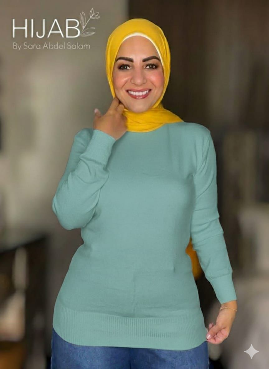 Knitted High-cool Pullover Turquoise