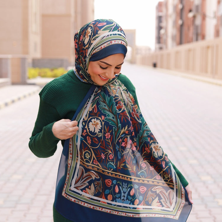 Patterned Chiffon Veil - (Out-FLO01)