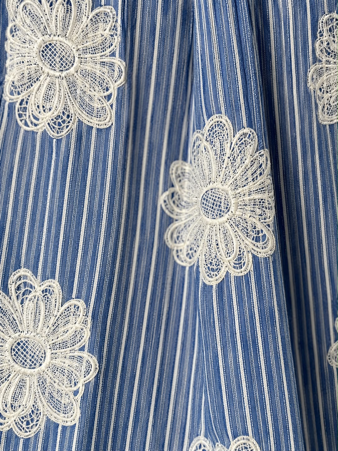 Embroidered Linen Shirt Dress