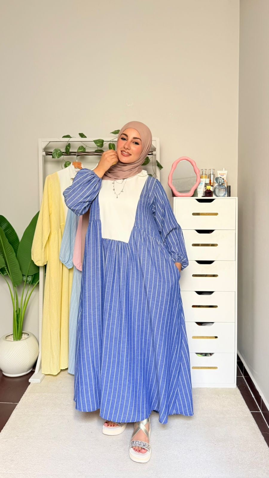 Oversized Flowy Dress- Navy blue