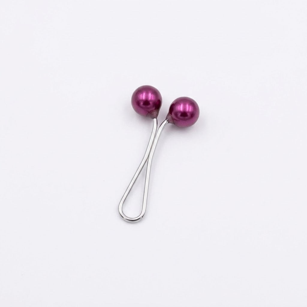 Round pearl pin Mauve