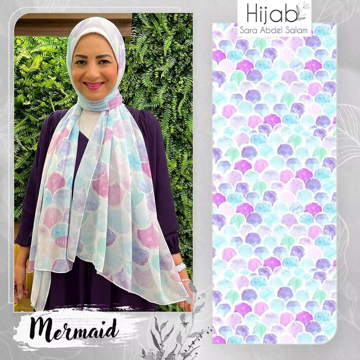 Patterned Chiffon Veil - (Out-SCA01)