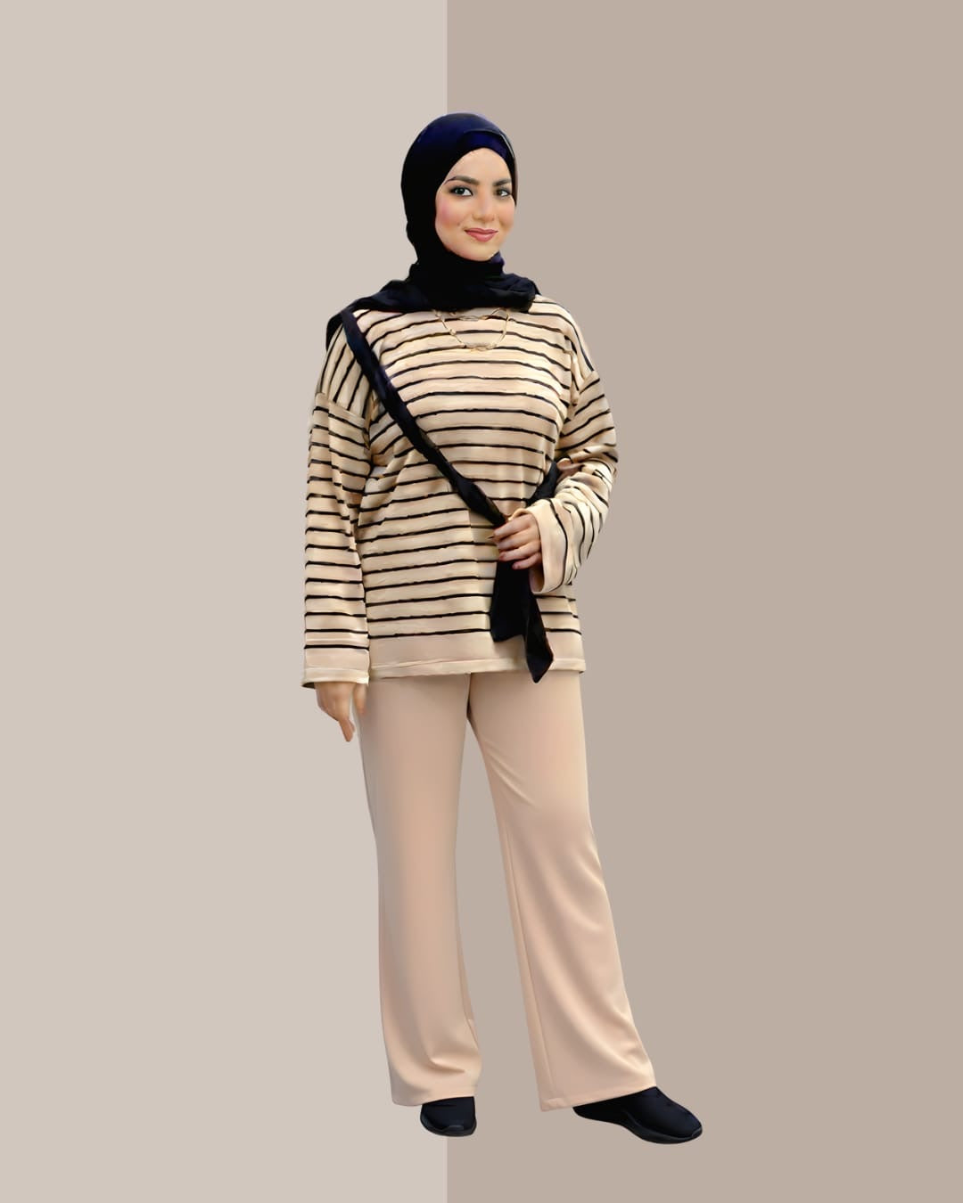 Knitted Set Mocha & Black