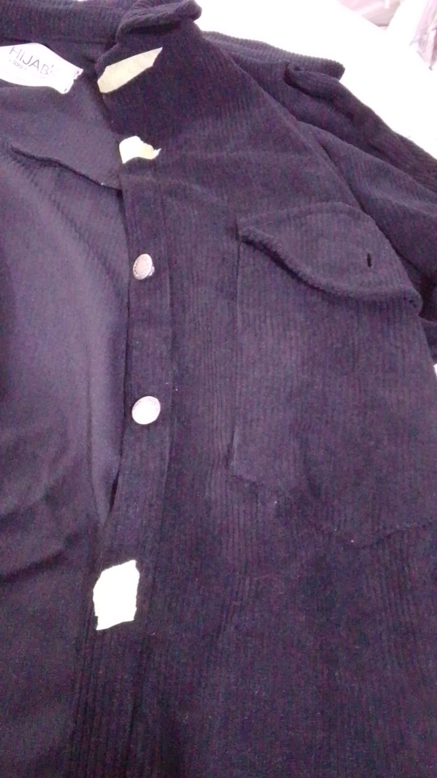 Over-sized Corduroy Shirt- Black (Cor-01)