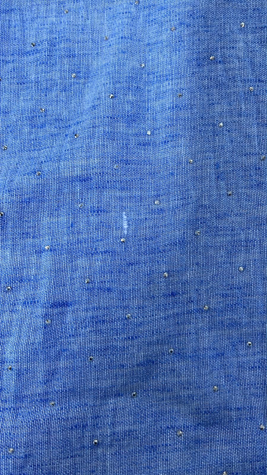 Strass Linen Shirt - Baby blue (SLB01)