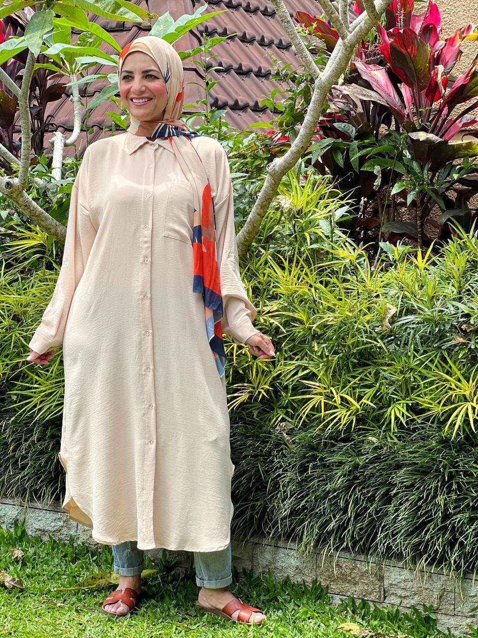 Long basic shirt -Beige (LSB01)