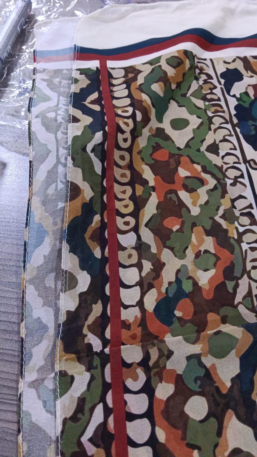 Patterned Chiffon Veil - (0ut-TAU04)