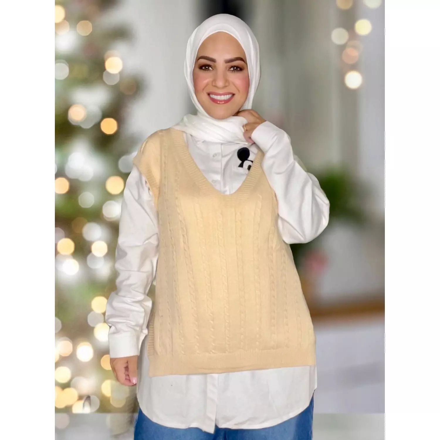 Knitted Vest - wheat