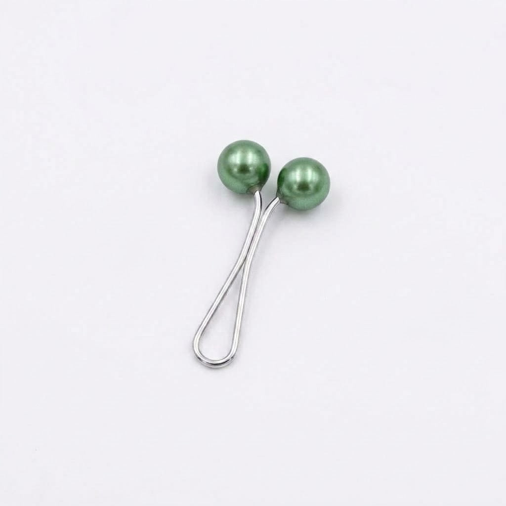 Round pearl pin Pistachio