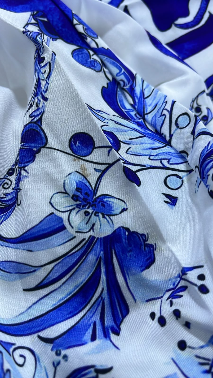 Soft Printed Dress -Blue&White (SOF08)