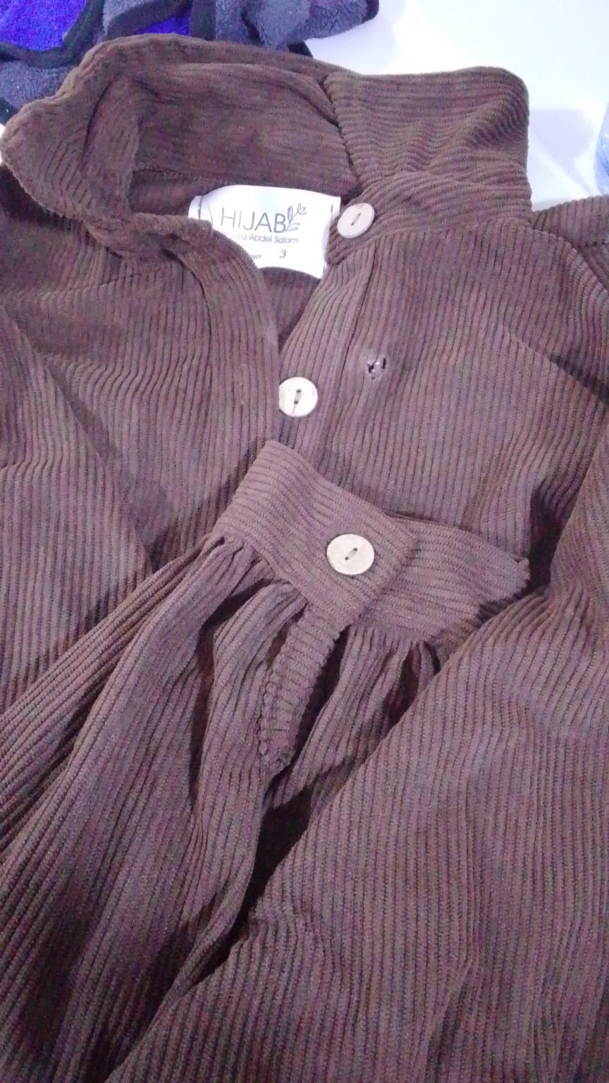Belted corduroy dress- Brown (BD01)
