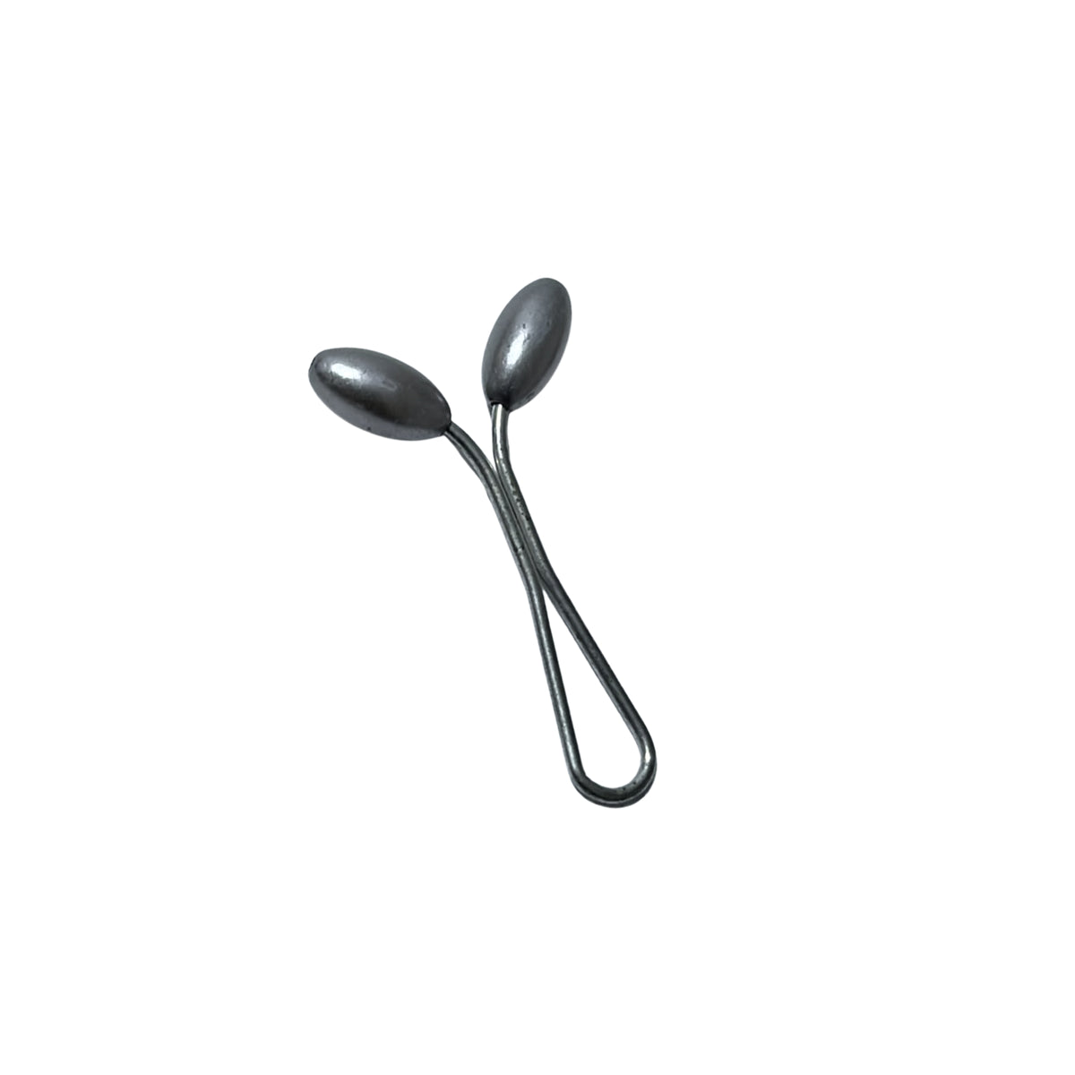 Shiny Pointed Oval Pin Silver
