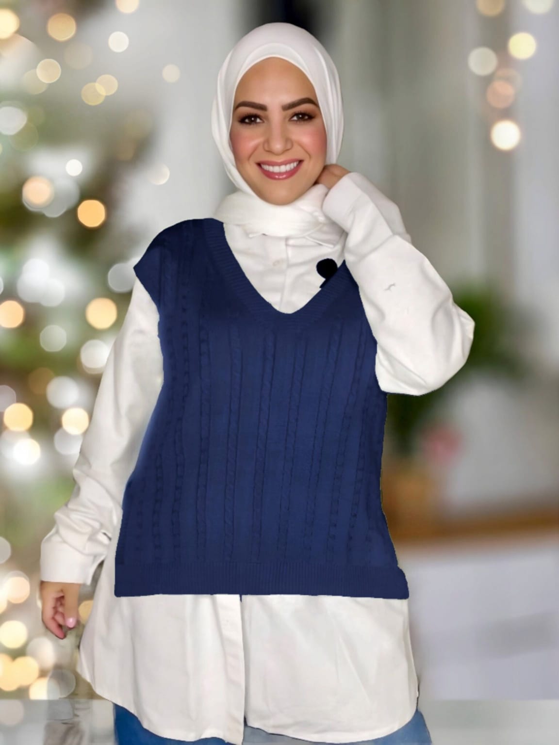 Knitted Vest - midnightblue