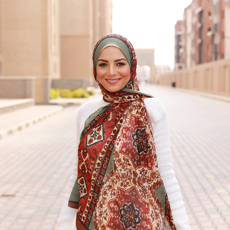 Patterned Chiffon Veil - ( Out-TO01)
