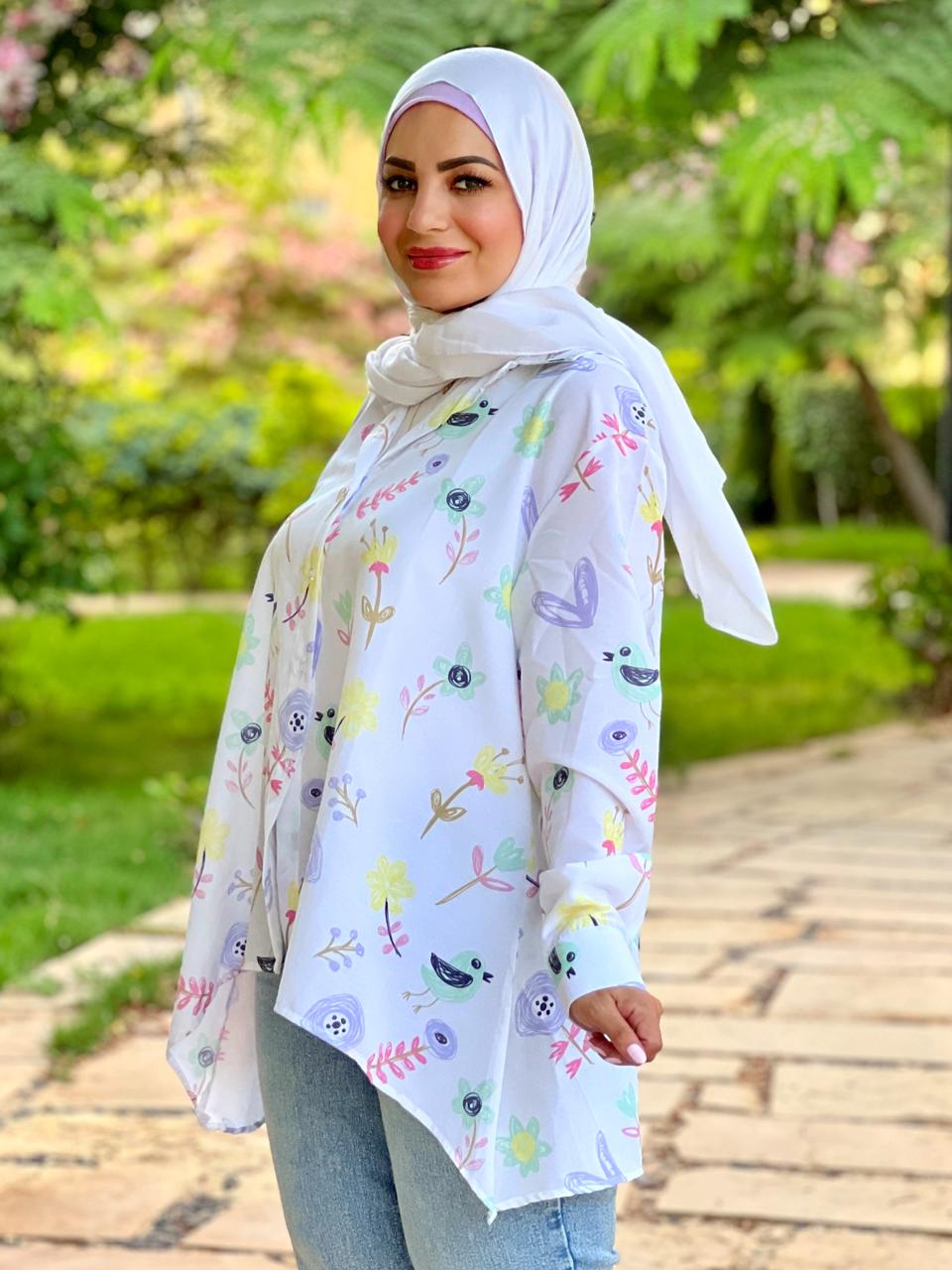 Poplin flower shirt