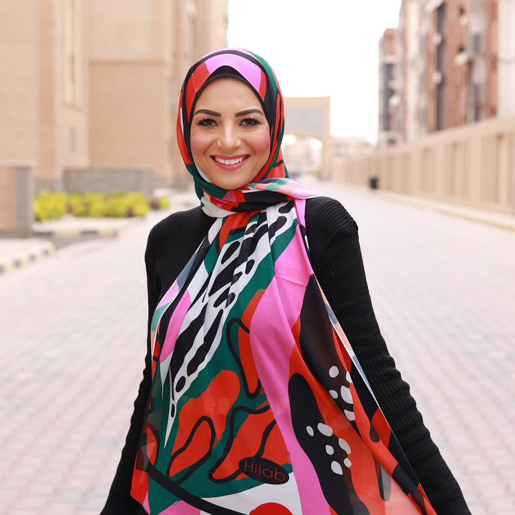 Patterned Chiffon Veil - (Out-GOP01)