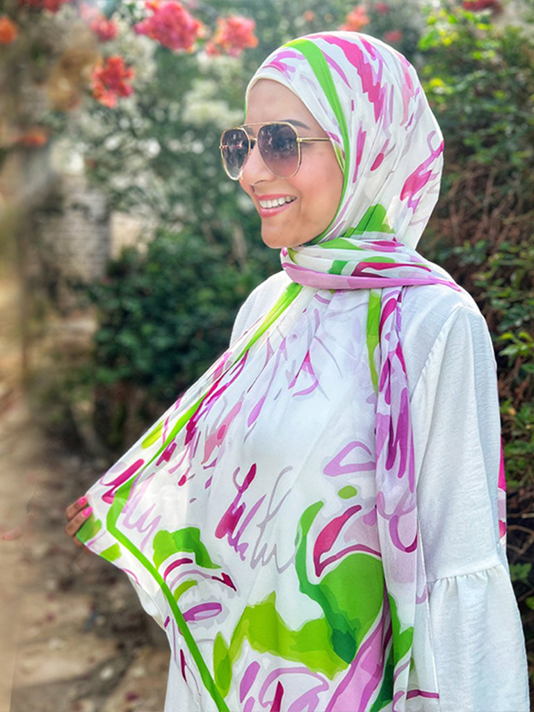 Patterned Chiffon Veil - (Out-LAV01)