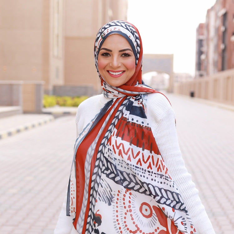 Patterned Chiffon Veil - (Out-WDR03)