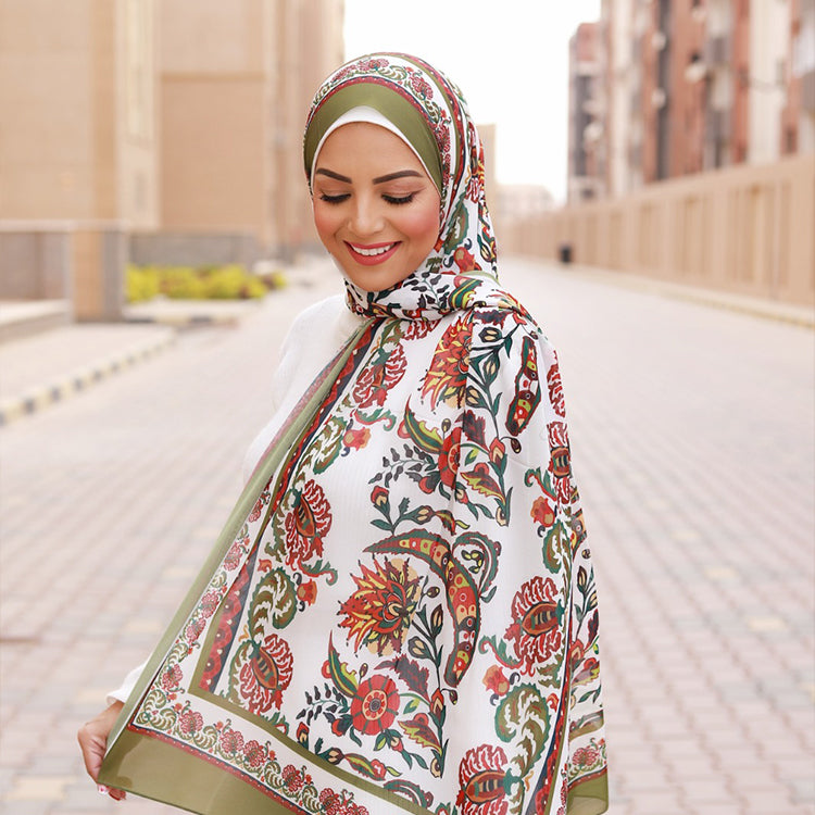 Patterned Chiffon Veil - (Out-PST02)