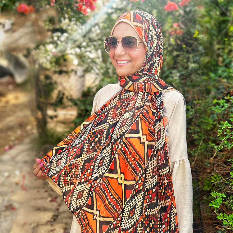 Patterned Chiffon Veil - (Out-OR03)