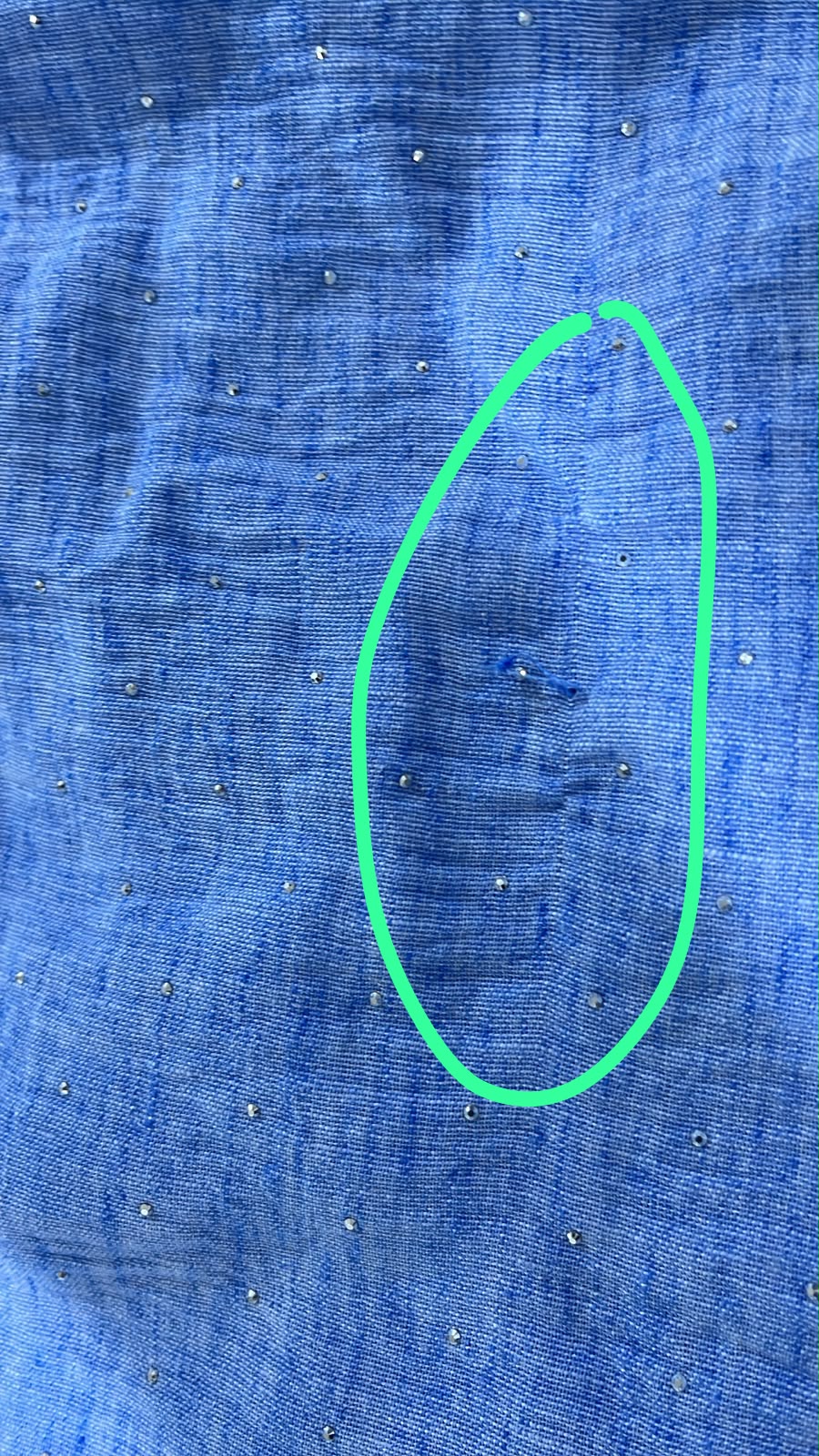 Strass Linen Shirt - Baby blue (SLB03)