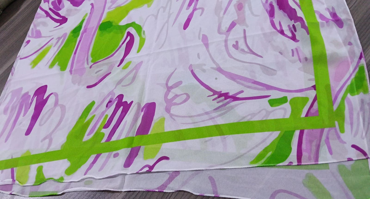 Patterned Chiffon Veil - (Out-LAV06)
