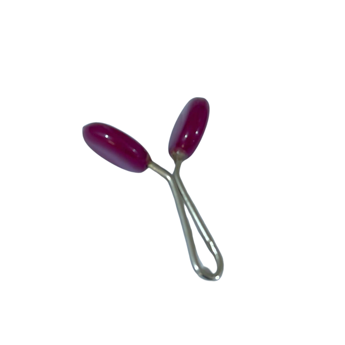 Wide Oval Pin Burgundy