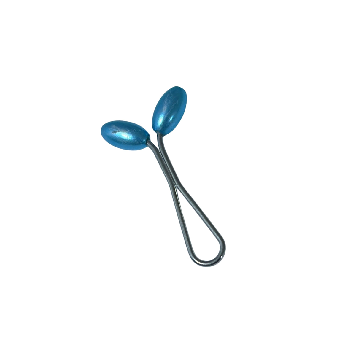 Shiny Pointed Oval Pin Baby blue
