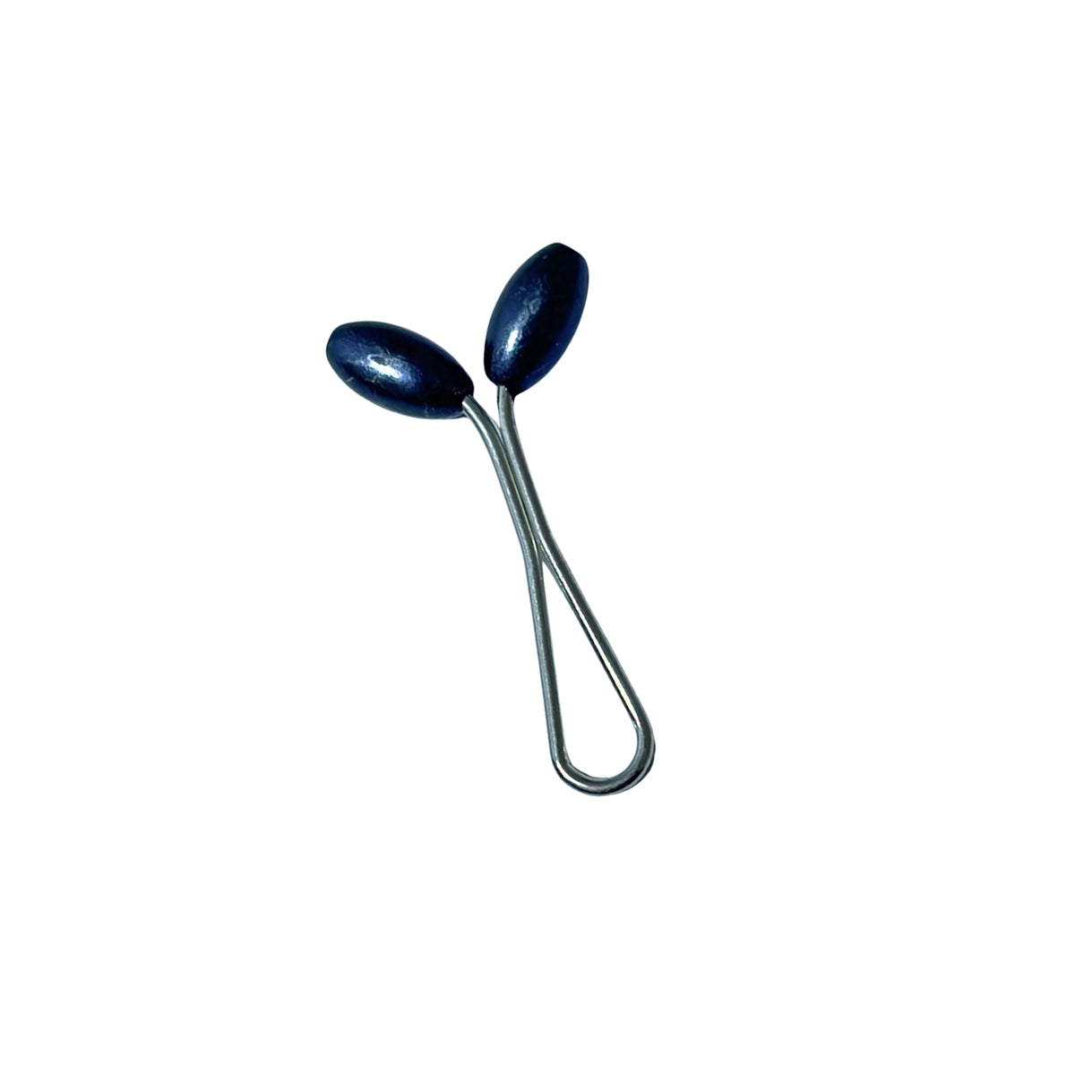 Shiny Pointed Oval Pin Dark blue