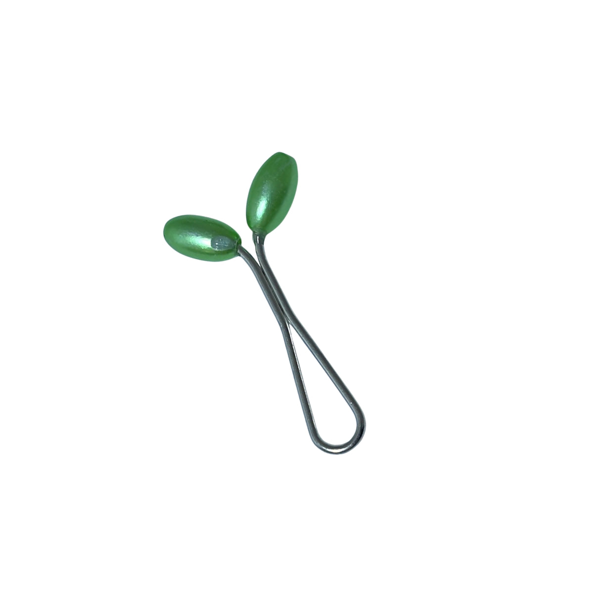 Shiny Pointed Oval Pin Green