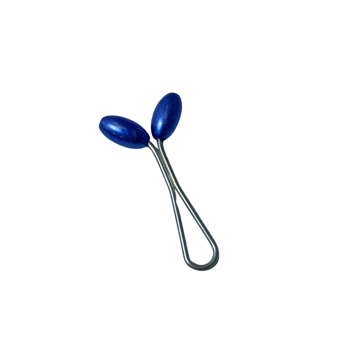 Shiny Pointed Oval Pin Blue