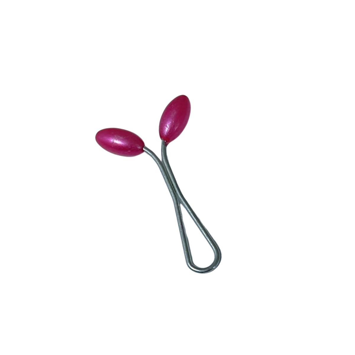 Shiny Pointed Oval Pin Red