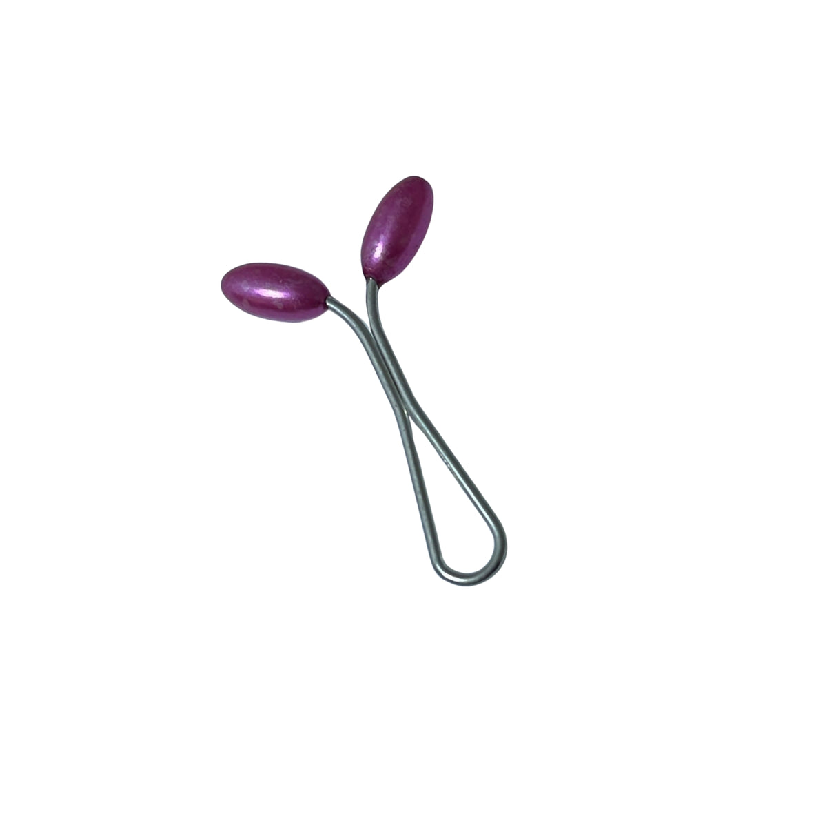 Shiny Pointed Oval Pin Fuschia