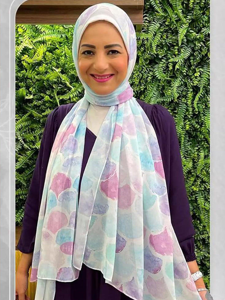 Patterned Chiffon Veil - No. 167