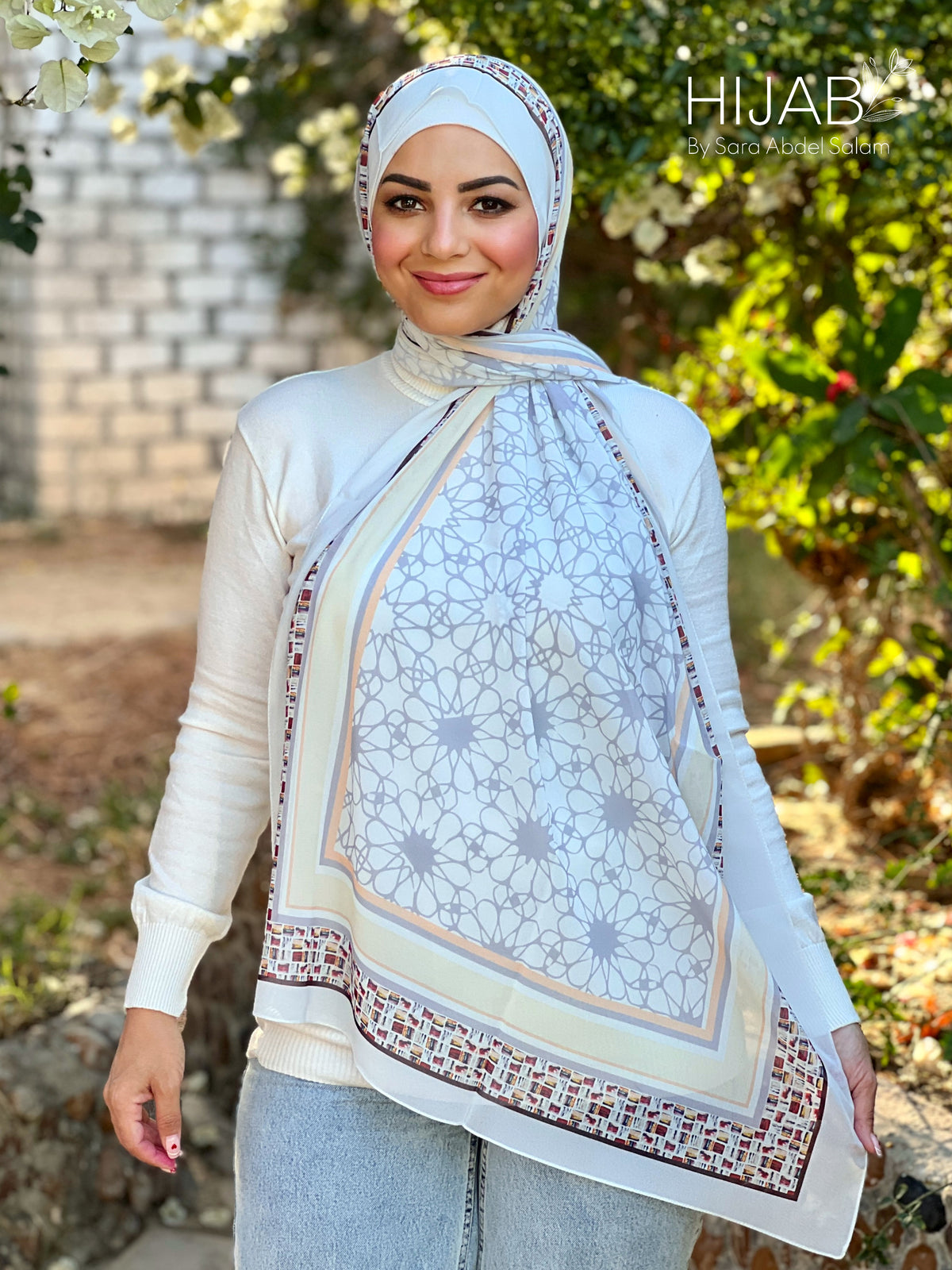 Patterned Chiffon Veil - No. 208