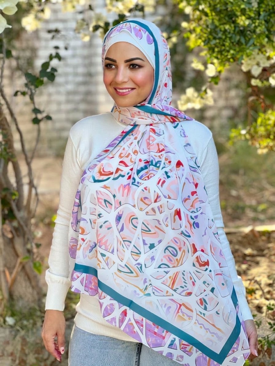 Patterned Chiffon Veil - No. 213